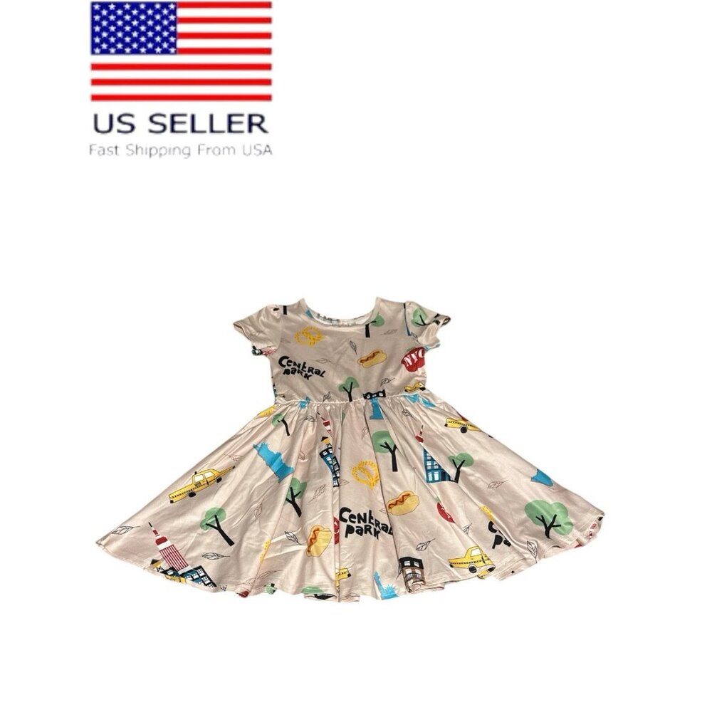 Dot Dot Smile Girl Cap Sleeve Dress Central Park Multicolor Size 3/4 new